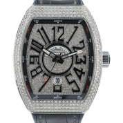 Franck Muller Vanguard Diamond Steel Black Dial 445mm Automatic Watch V45 SC DT