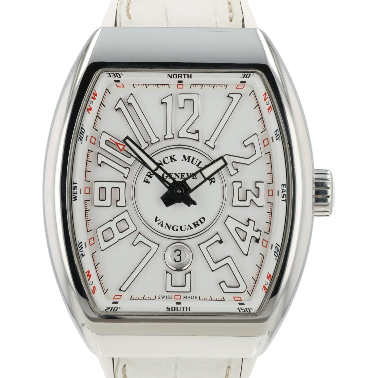 Franck Muller Vanguard White Dial Stainless Steel 45mm Automatic Mens V45 SC DT