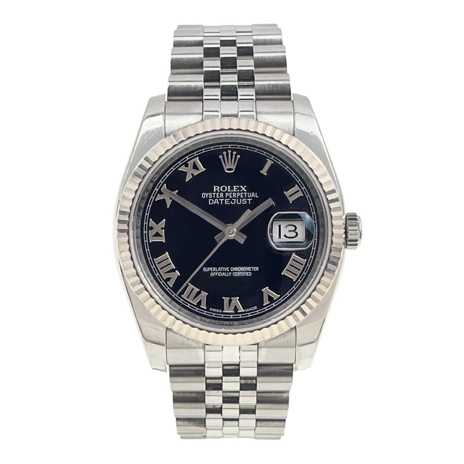 Rolex Datejust Stainless Steel 36mm Automatic Men’s Watch Black Dial 116234