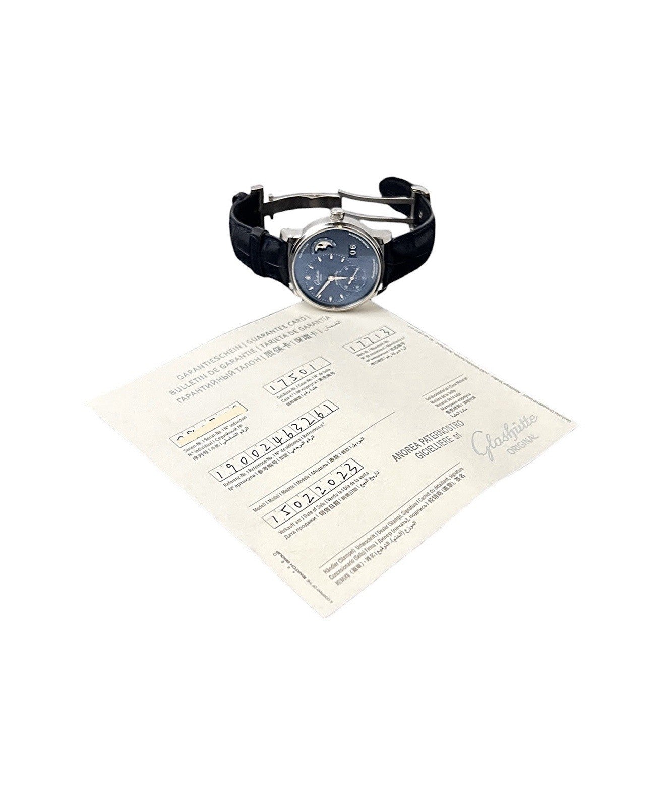 Glashutte Original Panomaticlunar Steel Blue Dial 40mm Auto 1-90-02-46-32-01