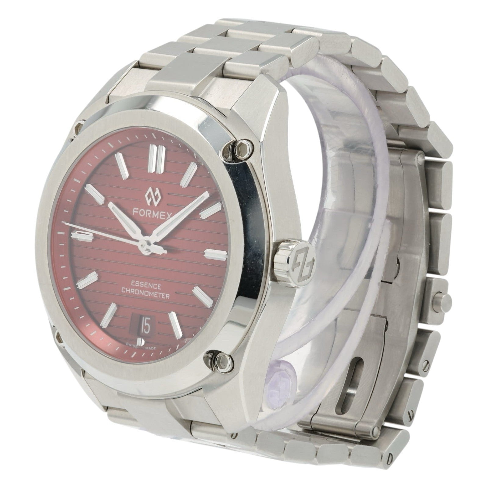 Formex Essence Red Dial Stainless Steel 39mm Automatic Movement Mens Watch 1855