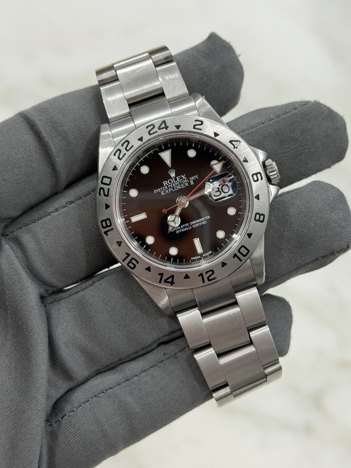 Rolex Explorer II Stainless Black Dial 40mm Auto Men's Watch 16570
