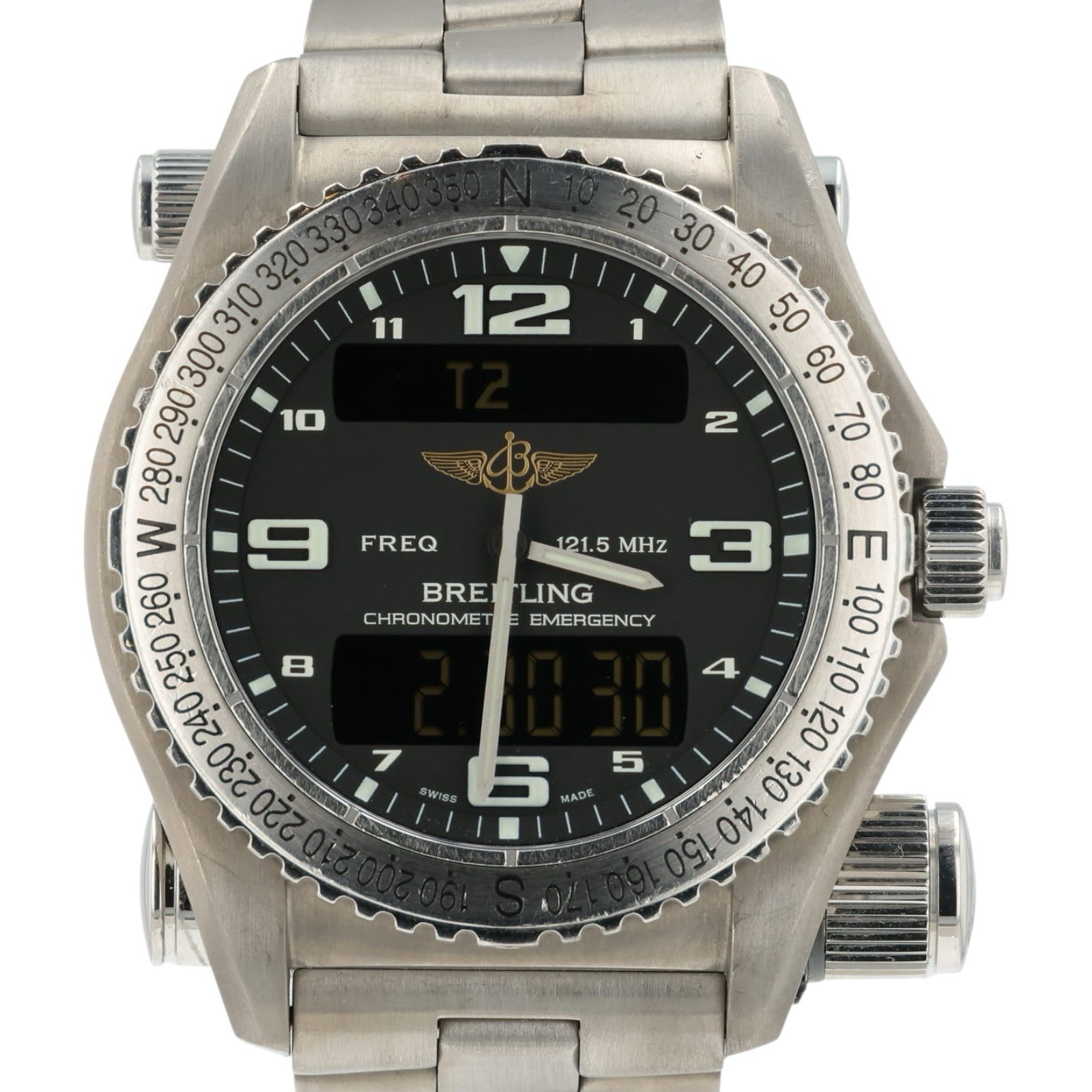 Breitling Emergency Black Dial Titanium 43mm Quartz Movement Mens Watch E76321