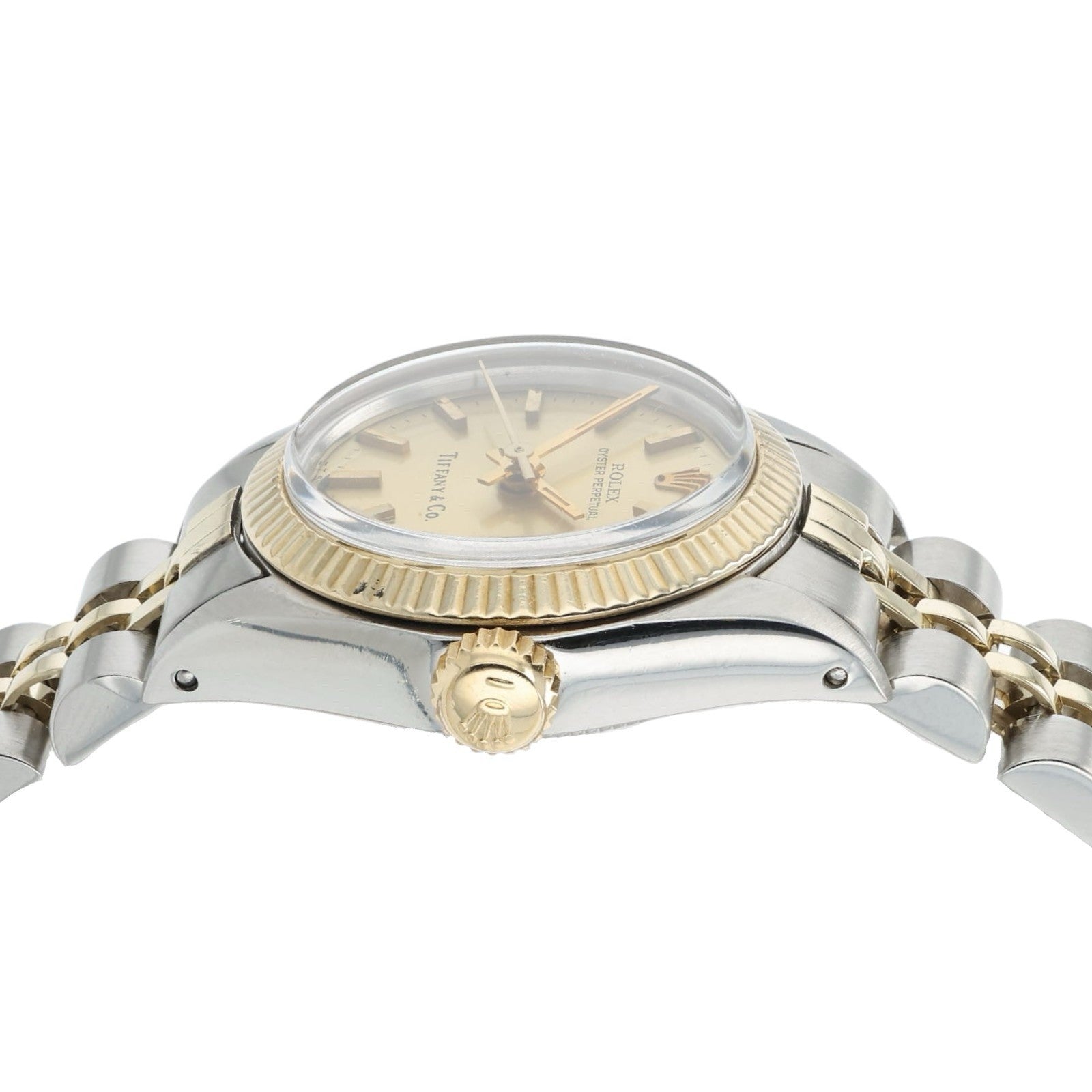 Rolex Oyster Perpetual Tiffany Dial Gold & Steel 26mm Automatic Women's 6719