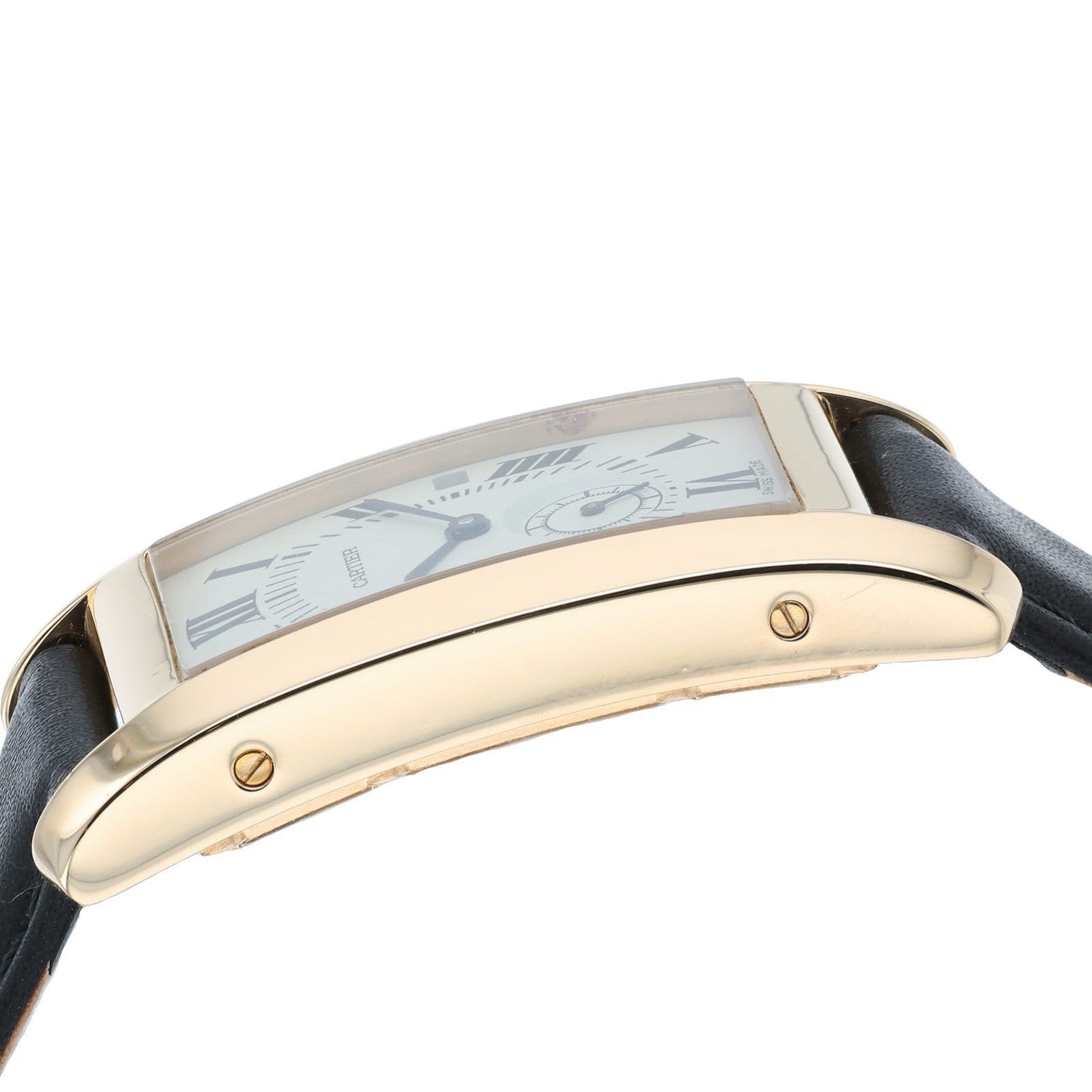 Cartier Tank Americaine 18k Yellow Gold Silver Dial 24mm Quartz Mens W26009C9
