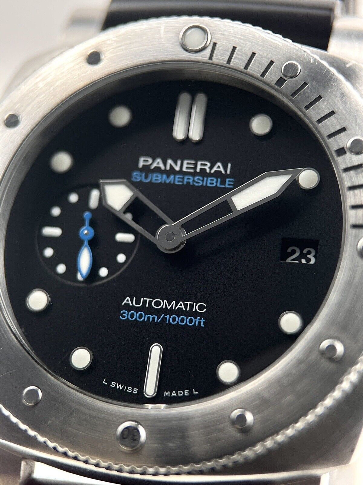 Panerai Submersible 42MM Automatic Steel Rubber Strap Men's Watch PAM00973