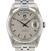 Tudor Prince Day-Date Silver Dial Stainless Steel 36mm Automatic Mens 76200