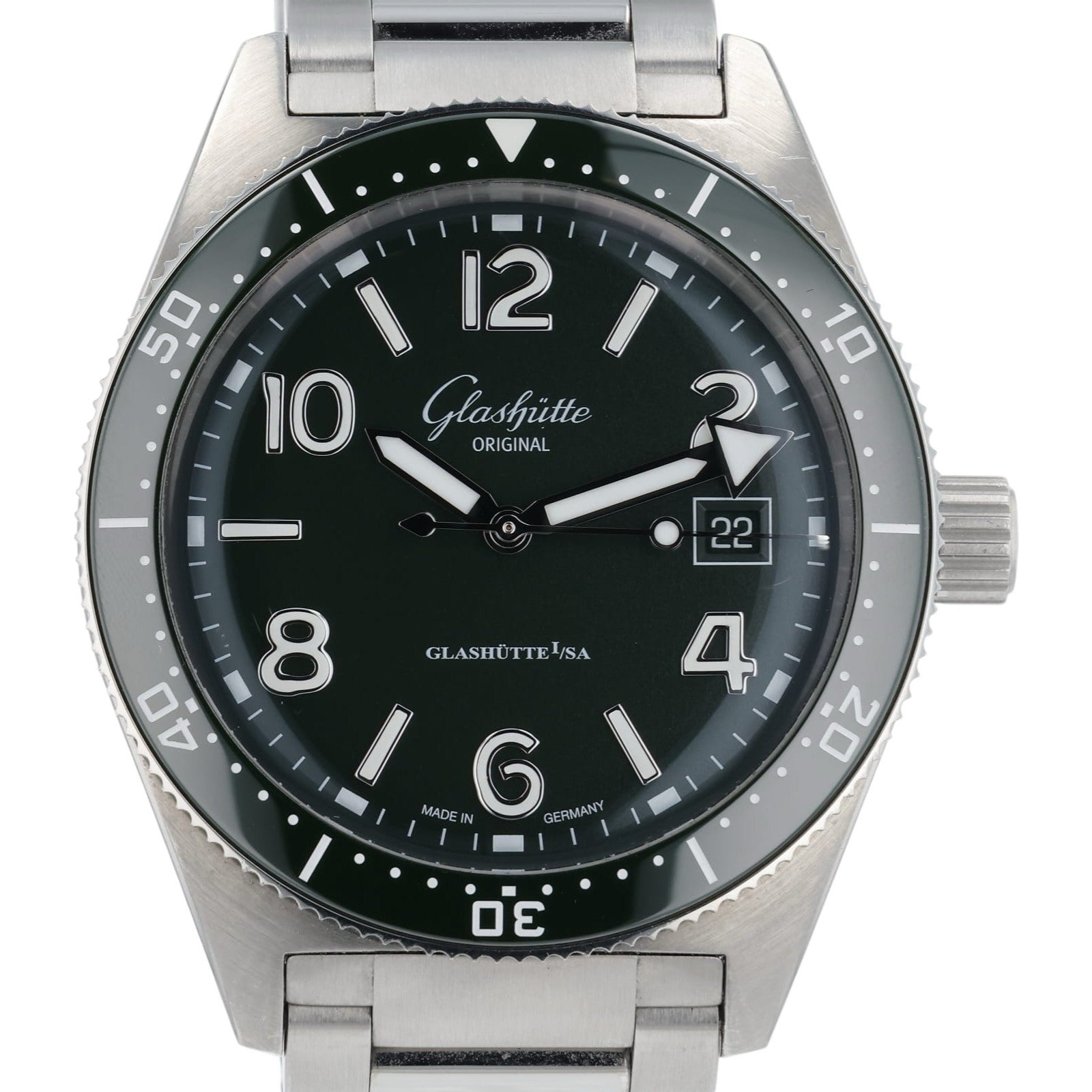 Glashutte Original SeaQ Green Dial Steel 39.5mm Automatic Men’s 39-11-13-83-70