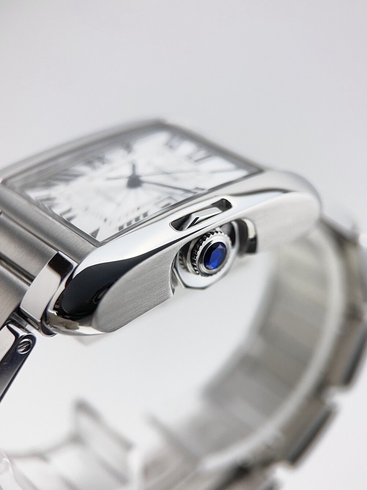 Cartier Tank Anglaise Stainless Steel Roman 30mm Automatic Men's Watch 3511