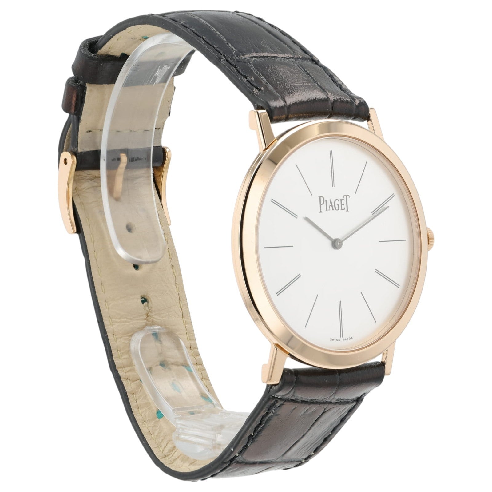 Piaget Altiplano Mecanique Silver Dial 18k Rose Gold 38mm Manual Wind P10321