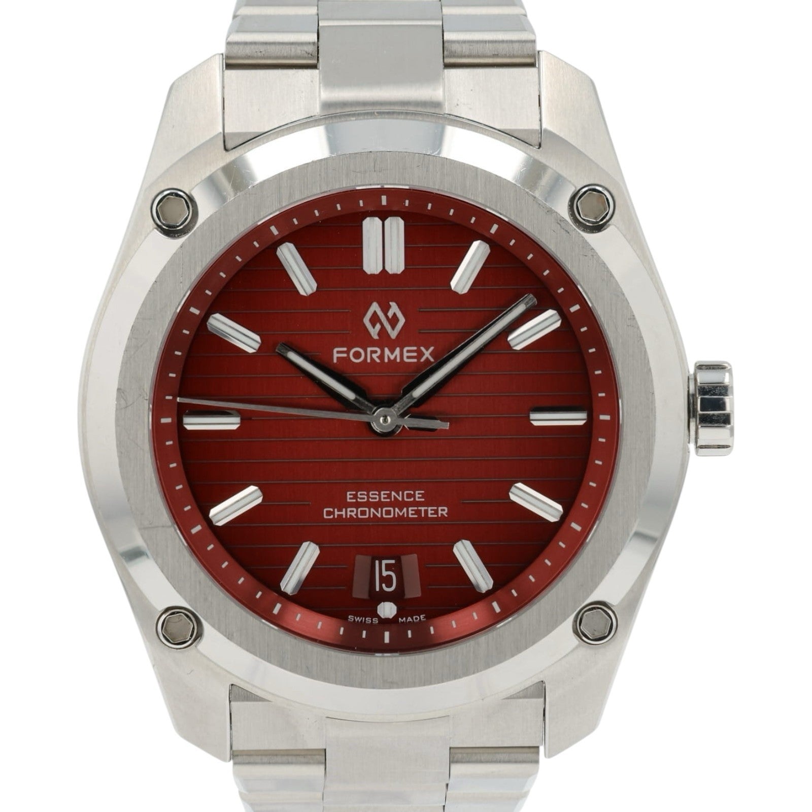 Formex Essence Red Dial Stainless Steel 39mm Automatic Movement Mens Watch 1855