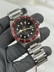 Tudor Black Bay Smiley Stainless Steel Red 41mm Automatic Men's Watch 79220R