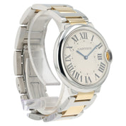 Cartier Ballon Bleu Silver Dial Gold & Steel 36mm Quartz Unisex Watch W69008Z3