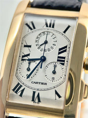 Cartier Tank Americaine 18k Yellow Gold 26x45mm Quartz Watch 1730 - Serviced