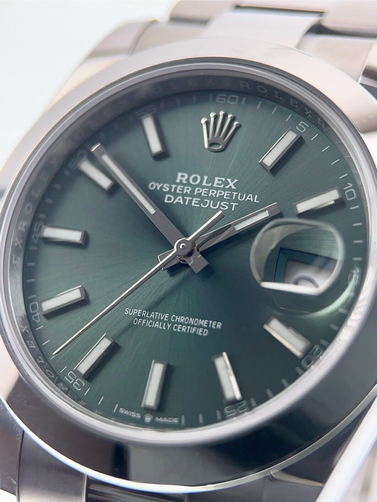 Rolex Datejust 41 Stainless Steel Mint Green Dial 41mm Auto Men’s Watch 126300