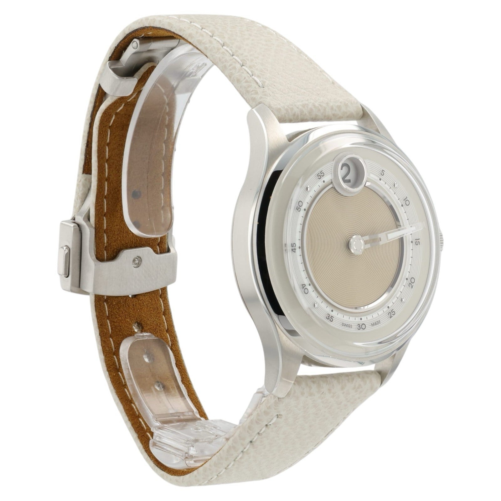 Christopher Ward Jump Hour Tan Dial Stainless Steel 39mm Automatic Men’s Watch