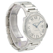 Cartier Ballon Bleu Diamonds Stainless Steel 36mm Auto Unisex Watch W4BB0017