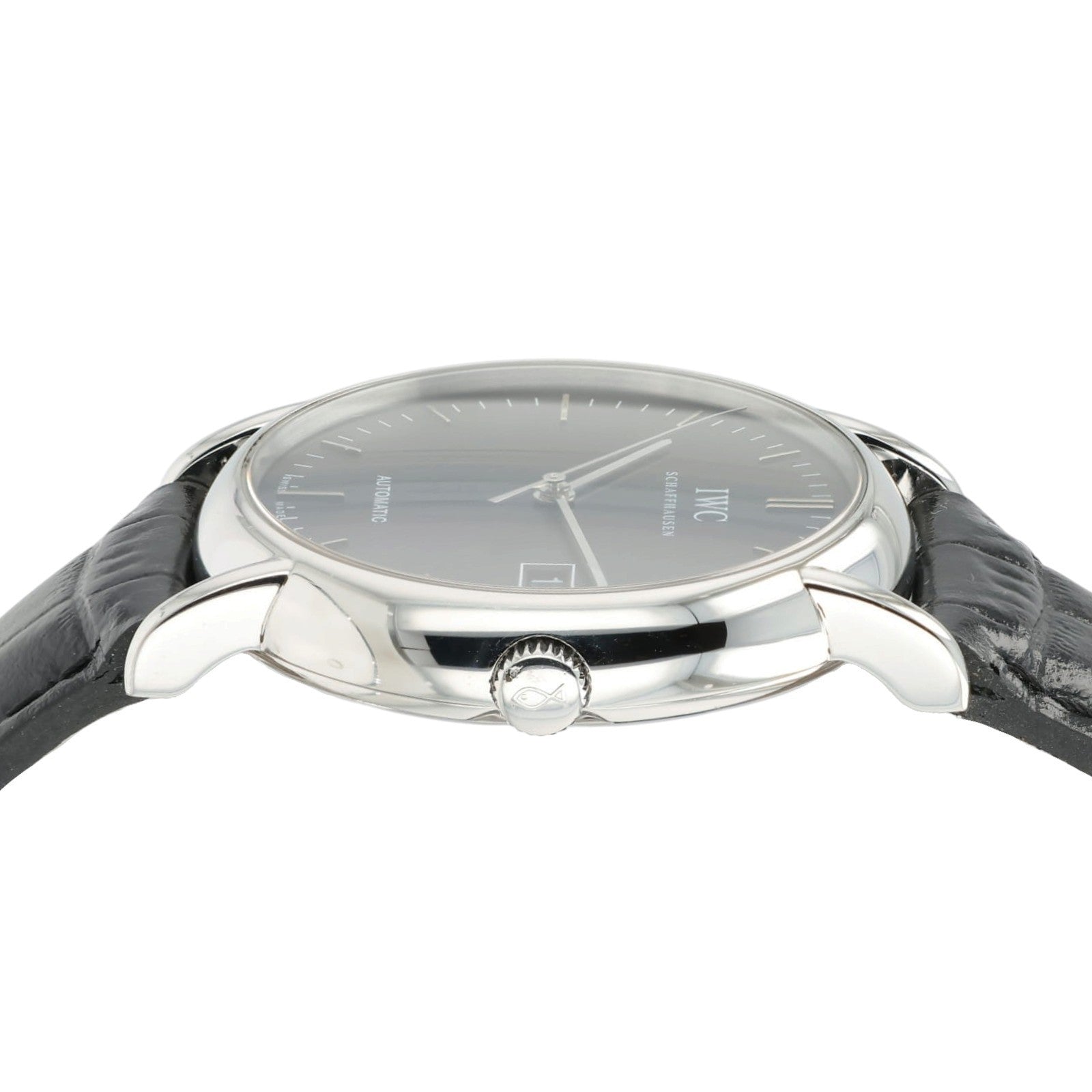 IWC Portofino Black Dial Stainless Steel 38mm Automatic Mens Watch IW3533