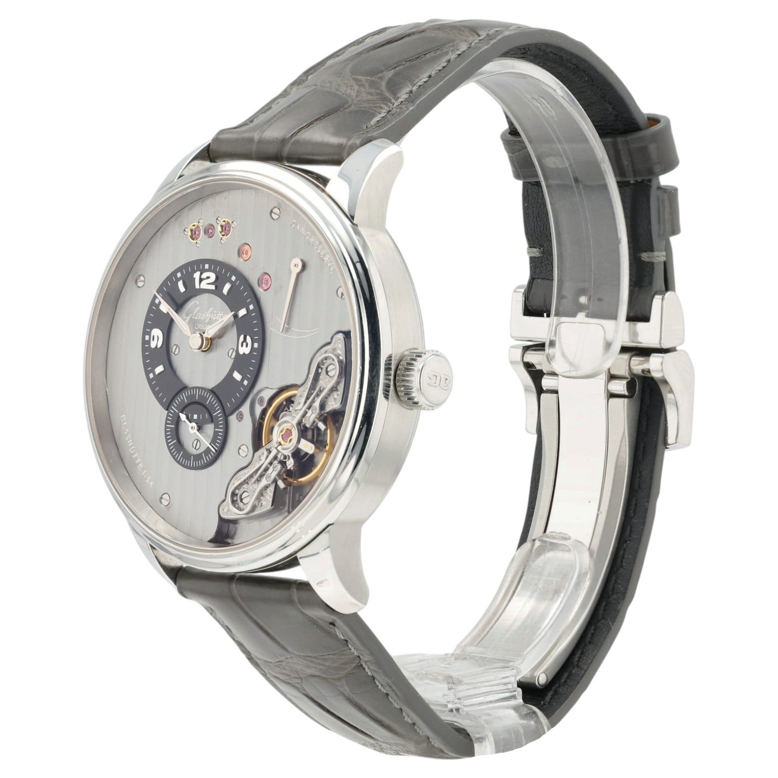 Glashutte PanoInverse XL Gray Dial Stainless Steel 42mm Manual 1-66-06-04-22-05