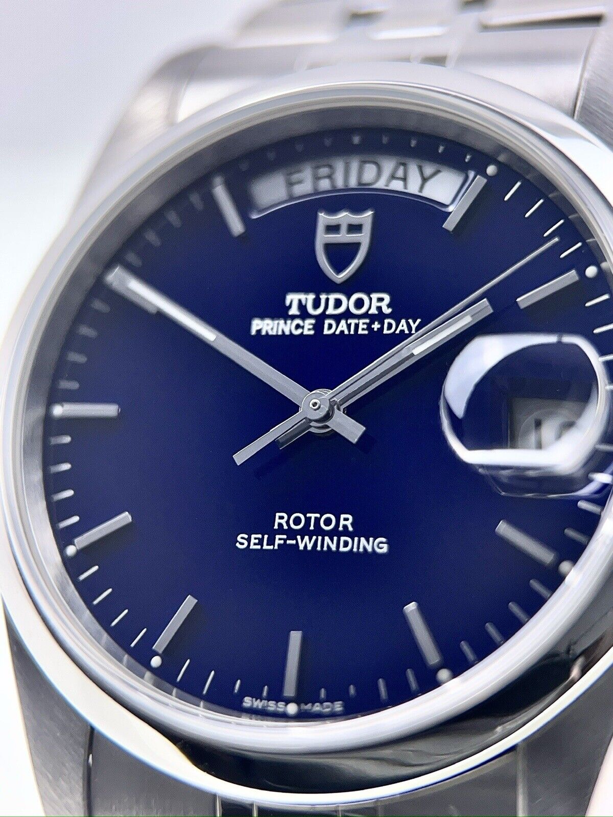 Tudor Prince Date Day Stainless Steel Blue 36mm Automatic Men's