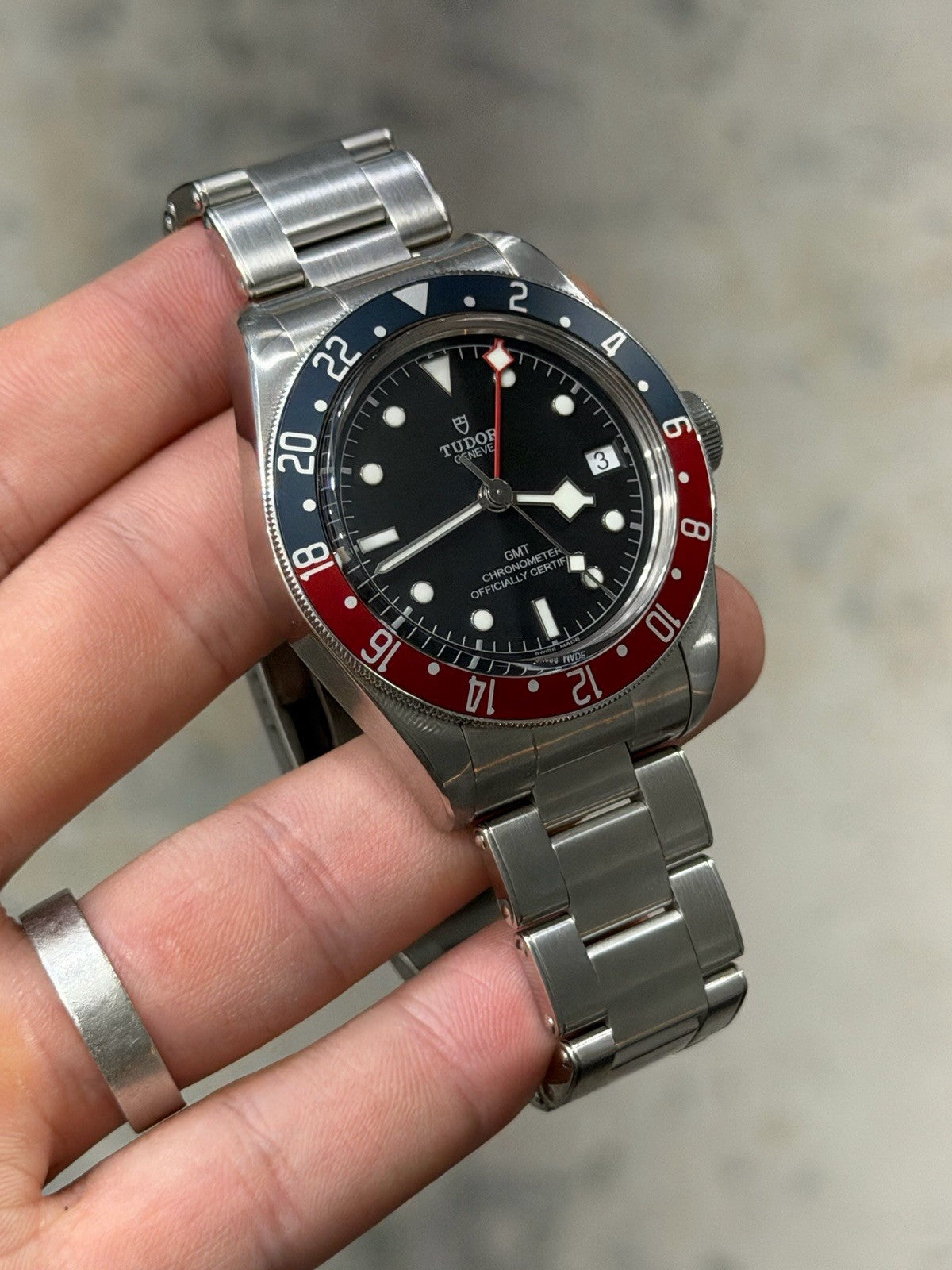 2018 Tudor Black Bay GMT Pepsi Black Dial Stainless Steel Men's Watch 79830RB