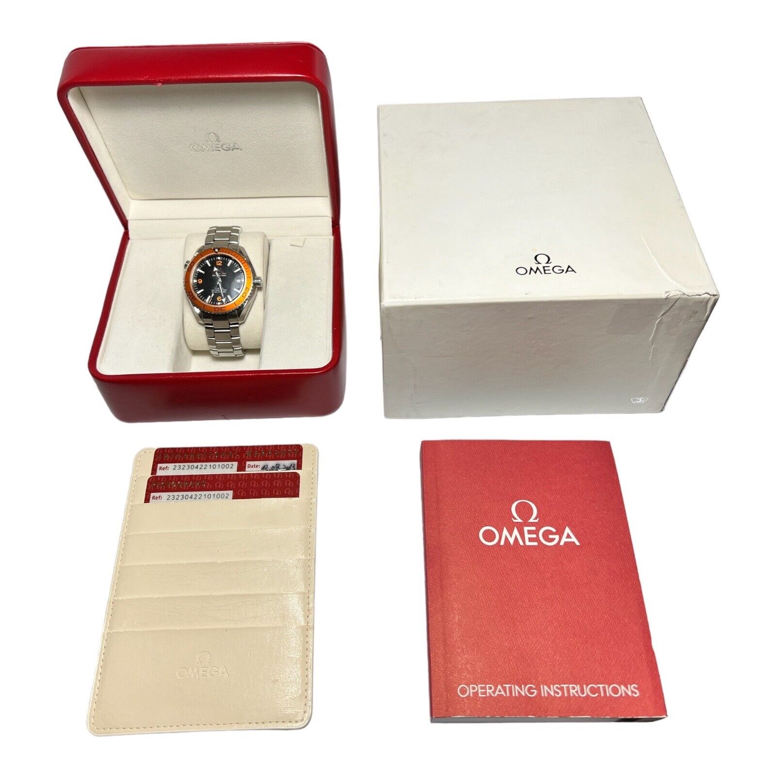 Omega Seamaster Planet Ocean Orange Bezel Watch 232.30.42.21.01.002 w/ Box & Pap