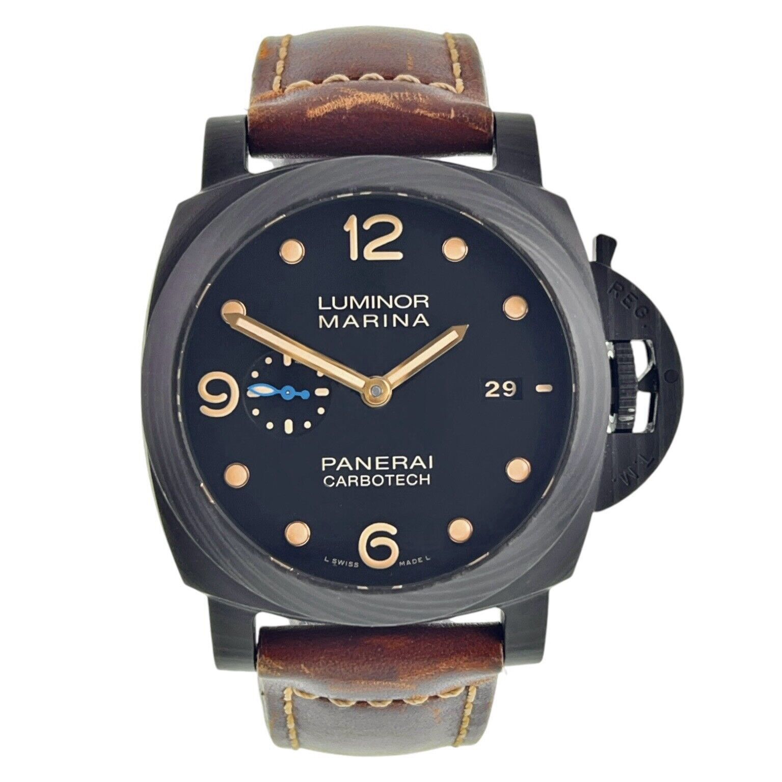 Panerai Luminor Marina 1950 Carbon Black Dial 44mm Automatic Watch PAM00661