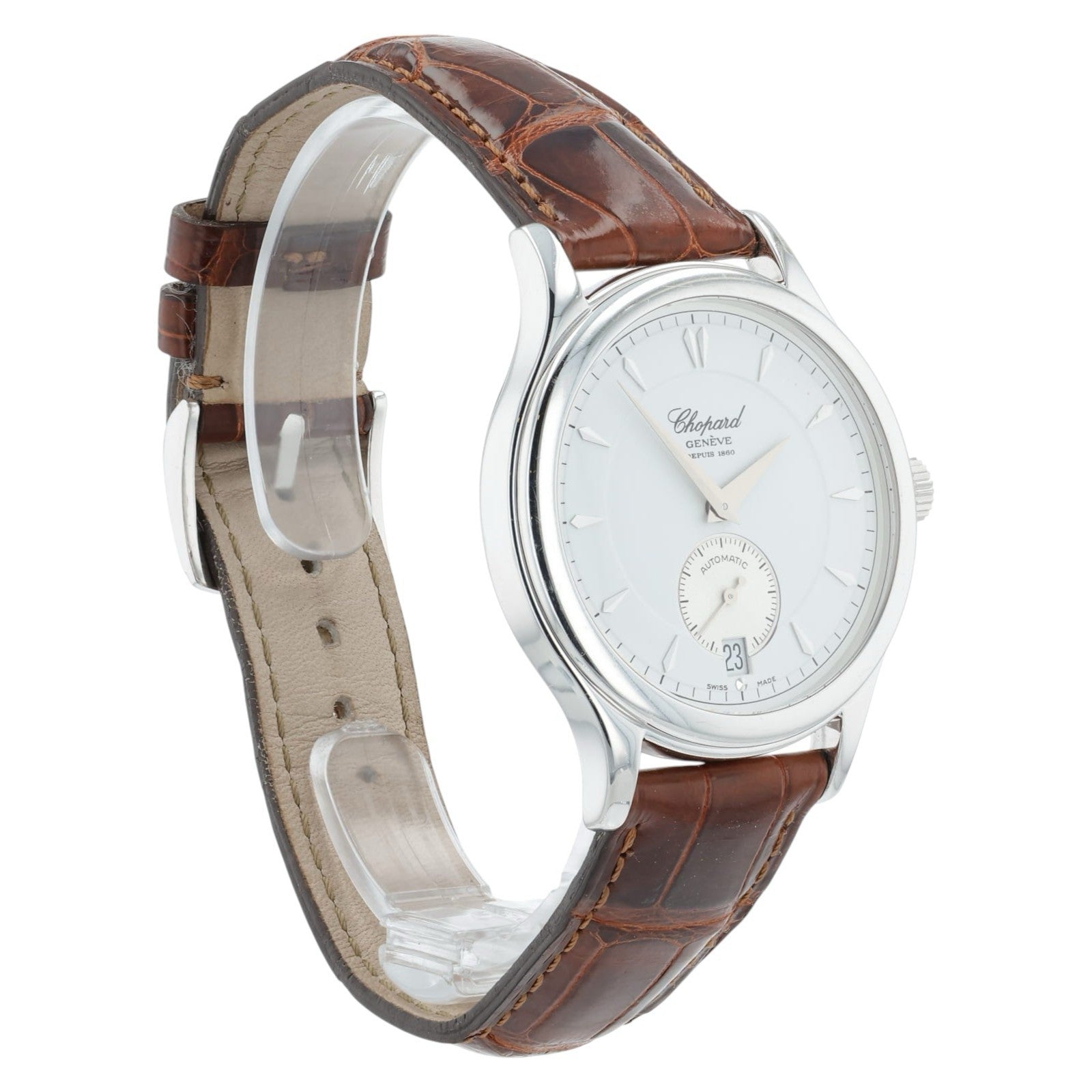 Chopard L.U.C Silver Dial 18k White Gold 36mm Automatic Mens Watch 16/1860