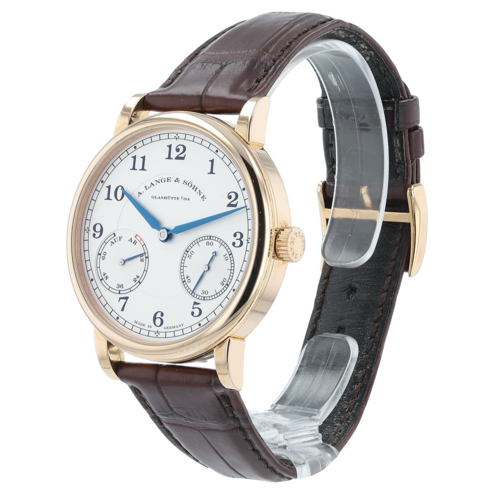 A Lange & Sohne 1815 UP/DOWN 18k Rose Gold Silver Dial 39mm Manual Wind 234.032