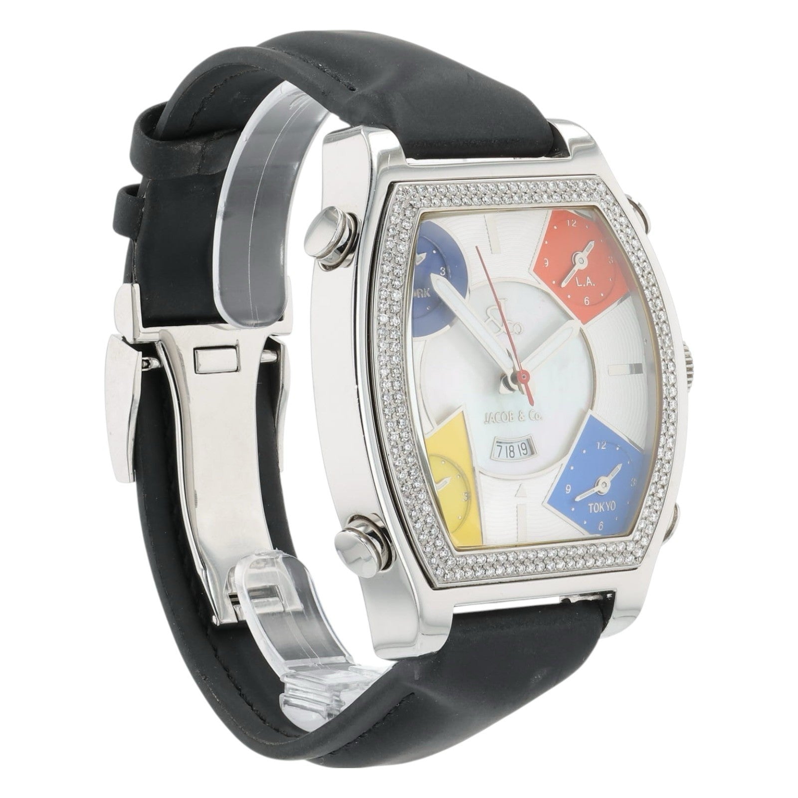 Jacob & Co. Quasar Five Time Zone Multicolor MOP Dial Steel 47mm Quartz Men’s