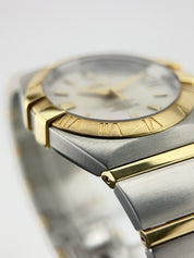 Omega Constellation Gold Steel Silver Dial 38mm Automatic Mens Watch 1201.30.00