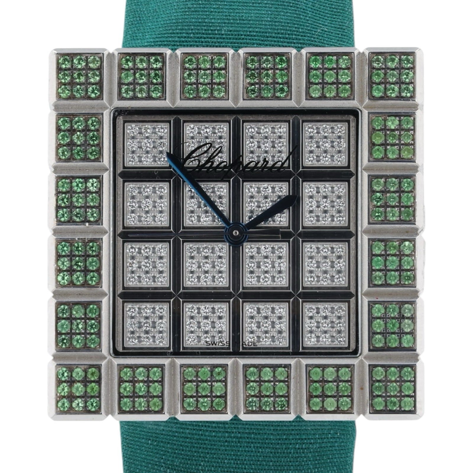 Chopard Ice Cube Diamond Paved Dial 18k White Gold Quartz Watch 7424/8
