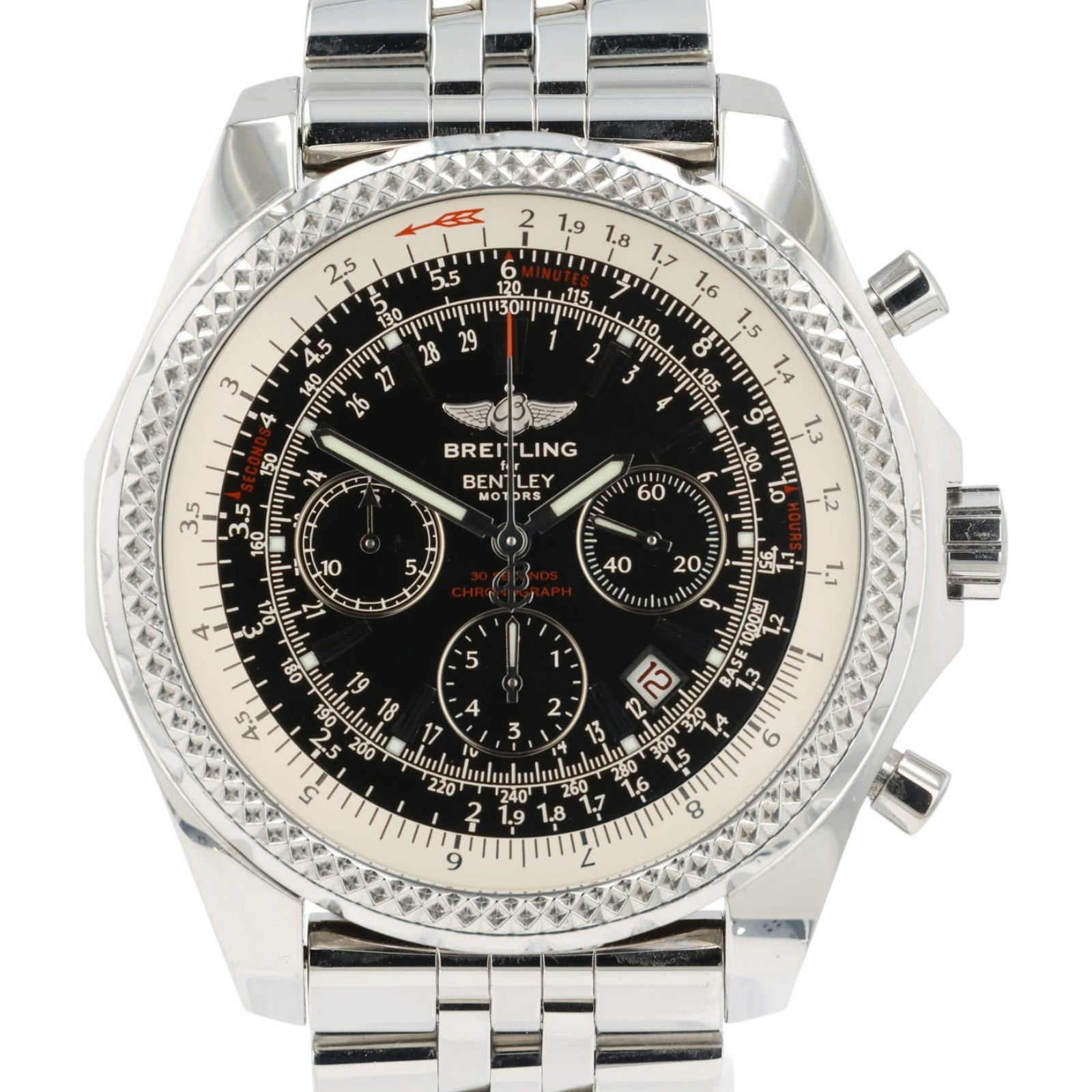 Breitling Bentley Black Dial Stainless Steel 48mm Automatic Mens Watch A25362