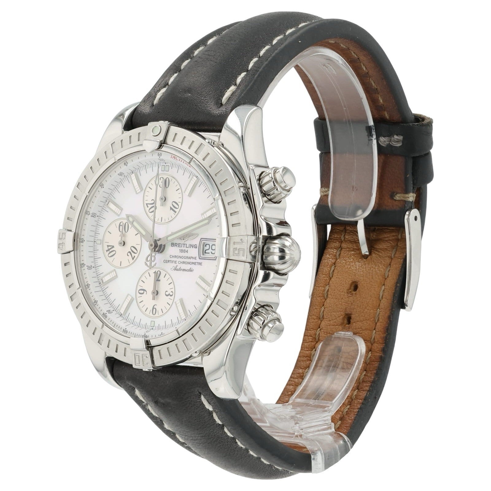 Breitling Chronomat Mother Of Pearl Dial Steel 44mm Automatic Mens Watch A13356