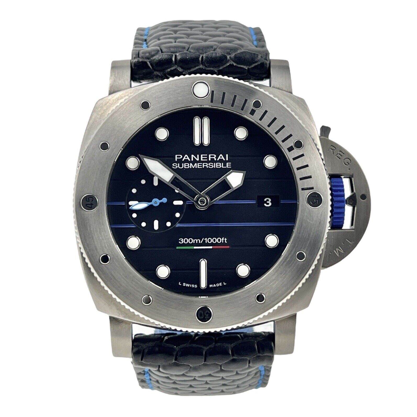 Panerai Submersible Paltrinieri Automatic Watch Black Titanium 47mm PAM01162