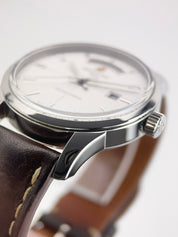 Breitling Transocean Day Date Steel Silver Dial 43mm Automatic Mens Watch A45310