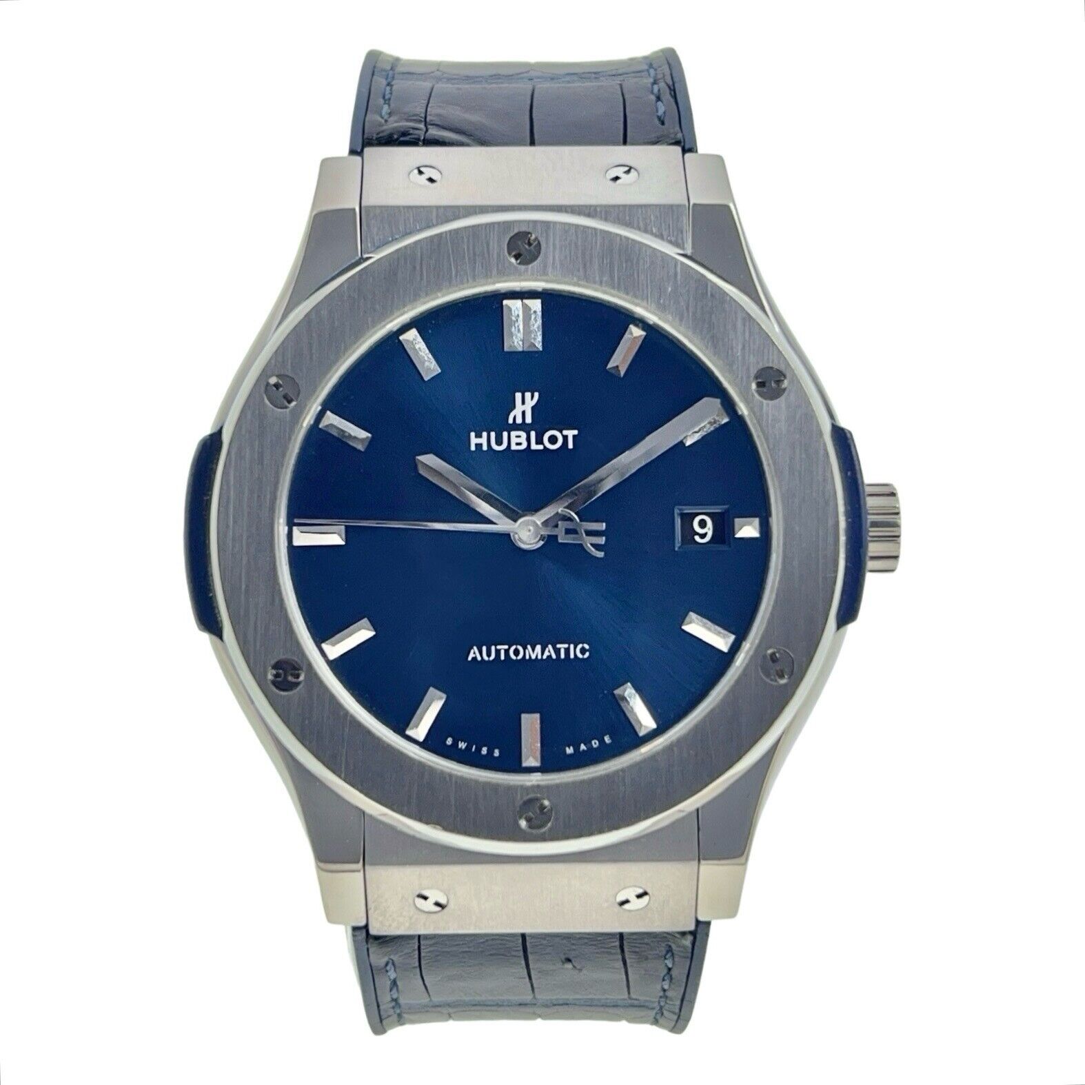 Hublot Classic Fusion Blue Dial Titanium 511.NX.7170.LR Men’s Watch W/ B&P