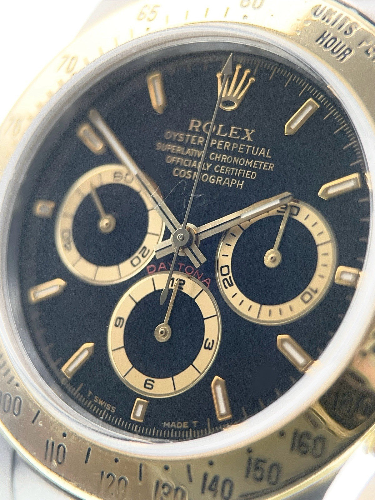 Rolex Daytona Gold & Steel Black Dial 40mm Automatic Movement Mens Watch 16523