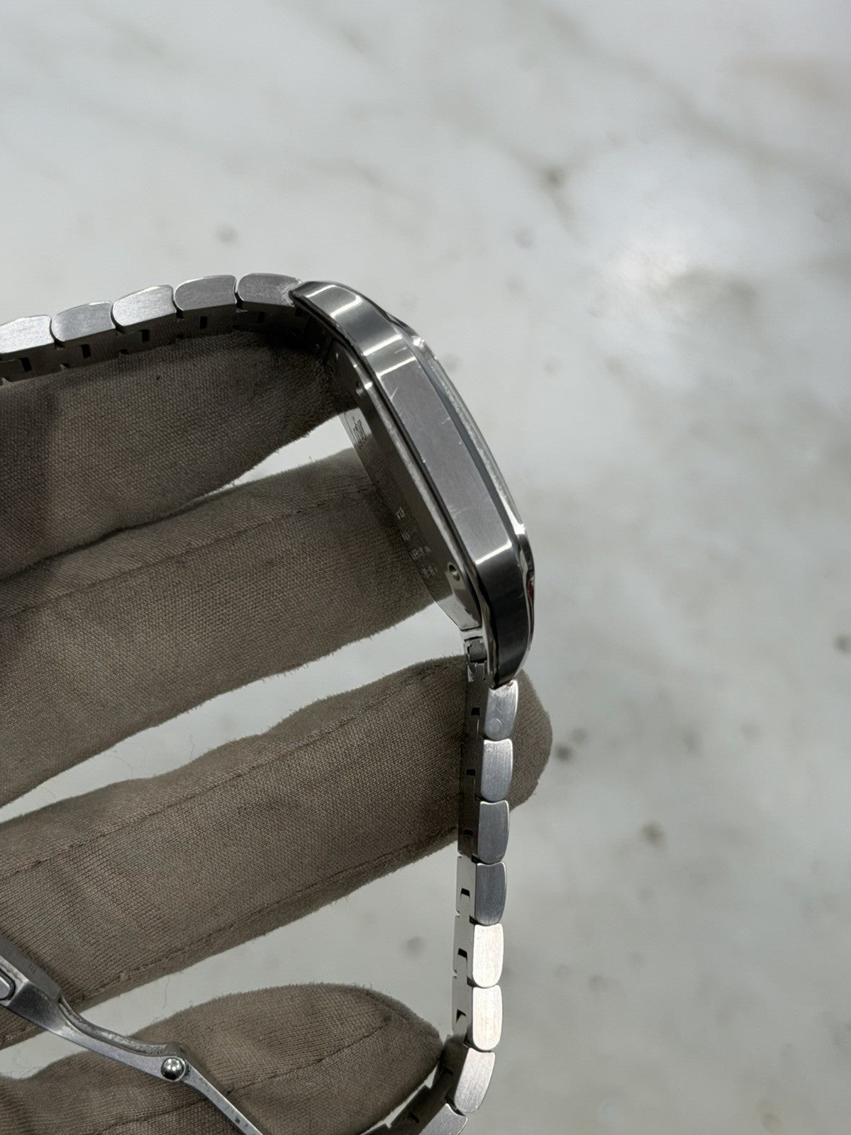 Cartier Santos Stainless Steel Green Dial 35mm Automatic Mens Watch WSSA0061