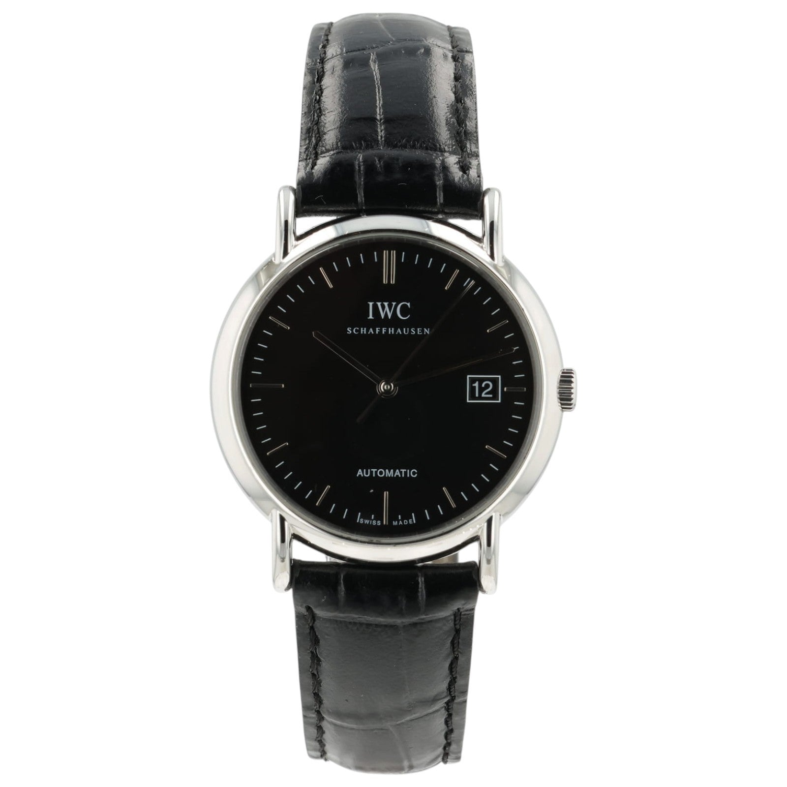 IWC Portofino Black Dial Stainless Steel 38mm Automatic Mens Watch IW3533