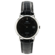 IWC Portofino Black Dial Stainless Steel 38mm Automatic Mens Watch IW3533