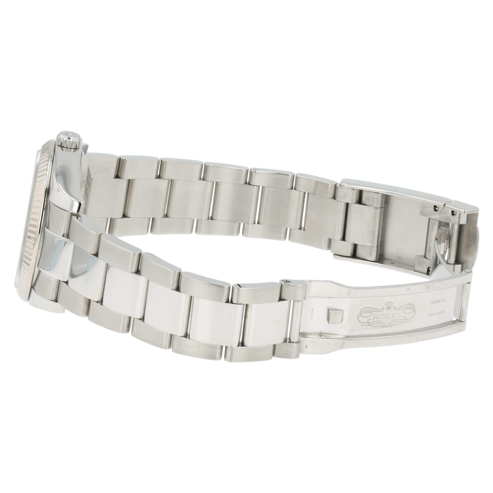 Rolex Oyster Perpetual Date White Dial Steel 34mm Automatic Men’s Watch 115234