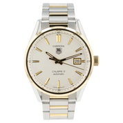 Tag Heuer Two-Tone Carrera Calibre 5 Silver Dial Steel & Gold 39mm Watch WAR215B