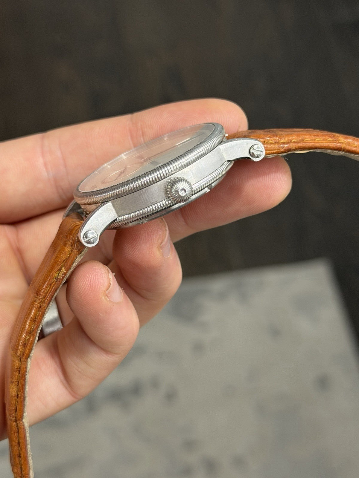 Chronoswiss Delphis CH1423 Jumping Hour Retrograde Silver SS Watch - FOR PARTS