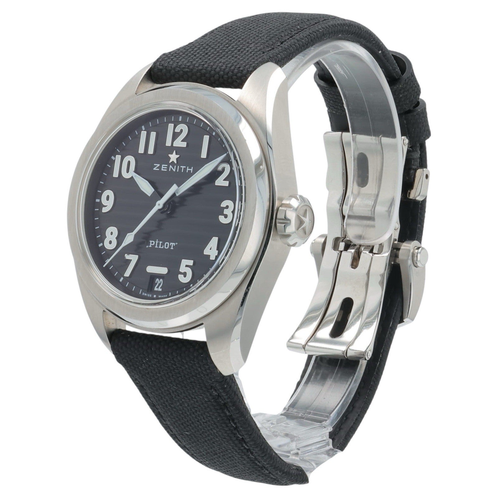 Zenith Pilot Stainless Steel Black Dial 40mm Automatic Men’s Watch 03.4000.3620