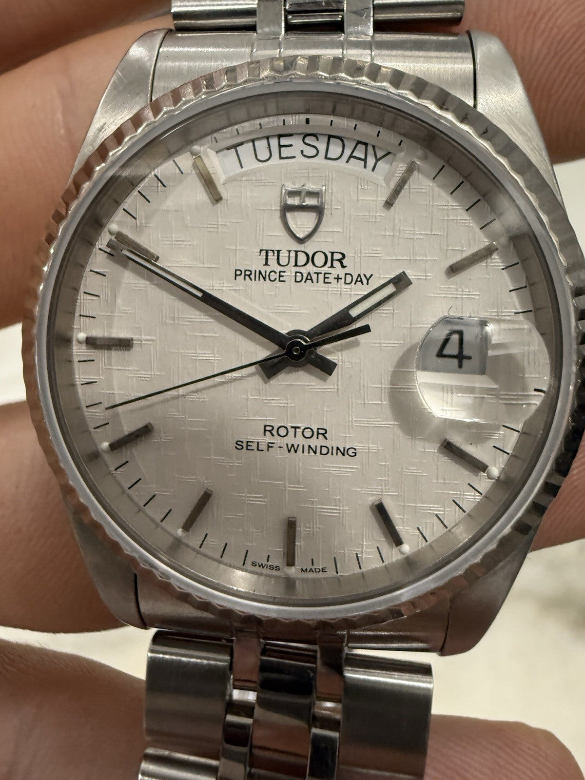 Tudor Prince Date Stainless Steel Silver Dial 36mm Automatic Mens Watch  76214