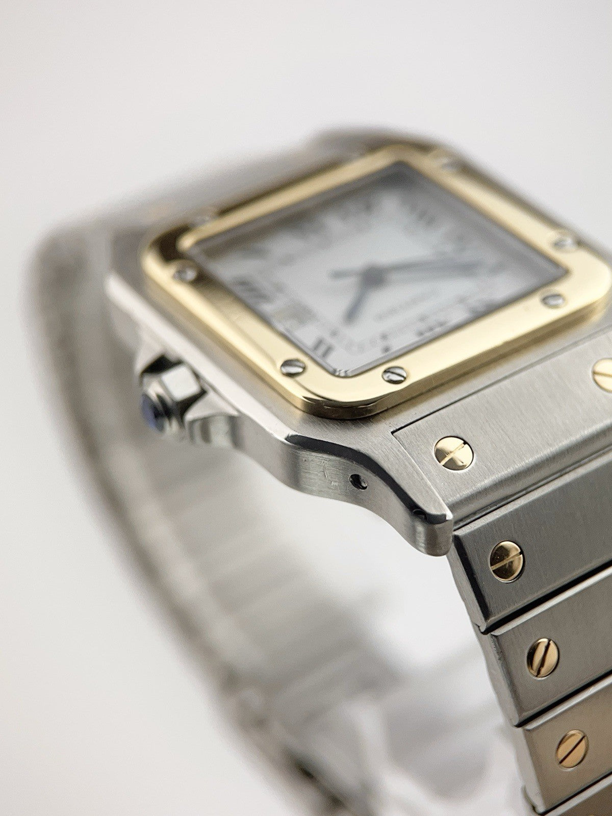 Cartier Santos Gold & Steel White Dial 29mm Automatic Men's Watch 2961