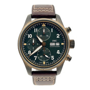 IWC Pilot's Watch Spitfire Chronograph Bronze Green Dial 41mm IW387902 B&Ps