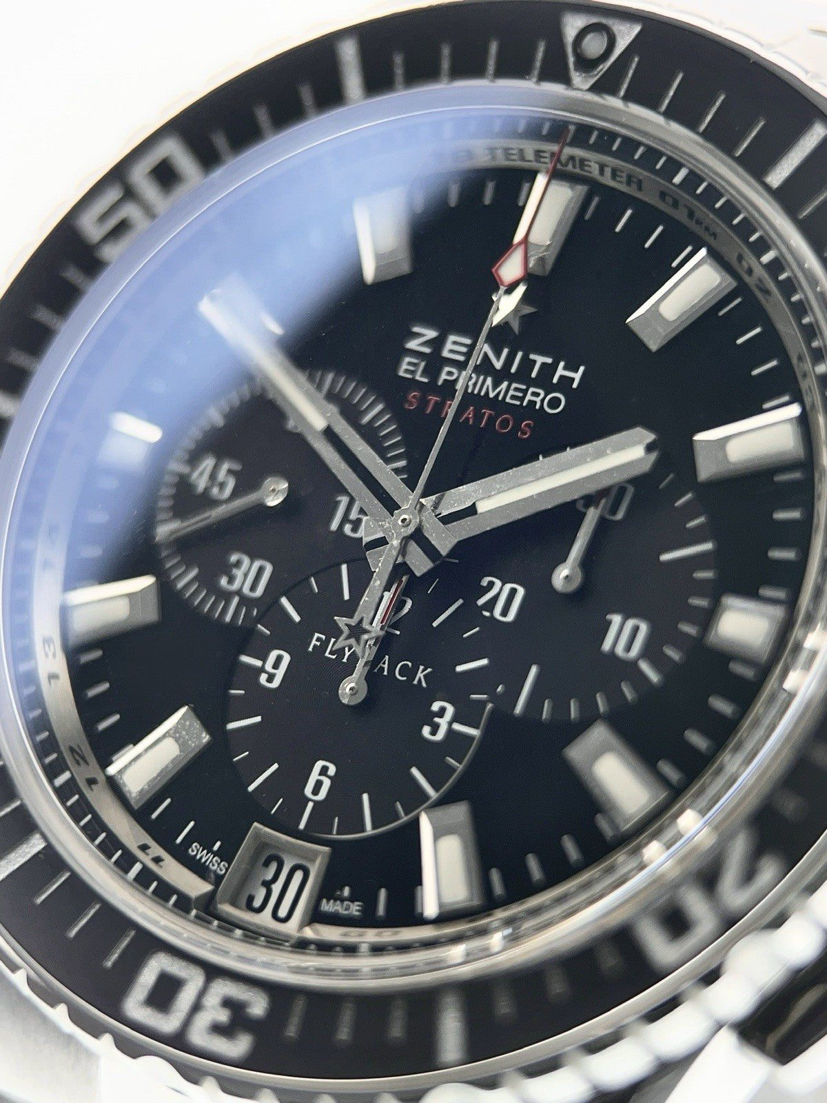 Zenith El Primero Chrono Steel Black Dial 45.5mm Automatic Mens Watch 03.2060.45