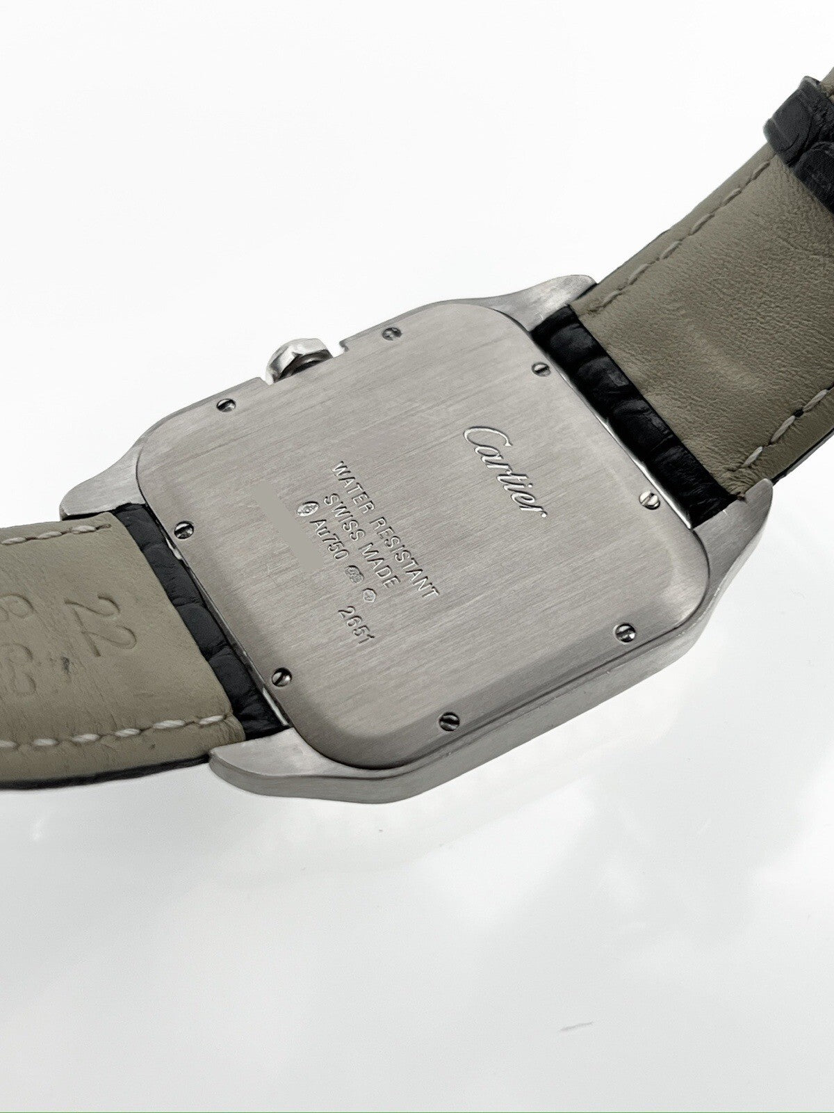 Cartier Santos Dumont 18k White Gold Manual Wind 2651 Aftermarket Diamonds